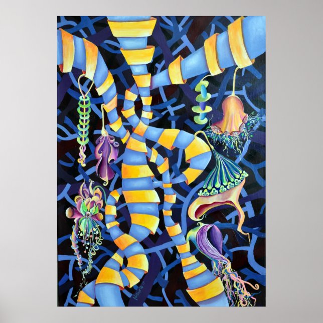 Luminescence -  Exotic Orchids tropical Pattern Poster (Front)