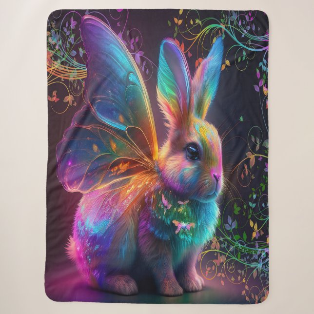 Luminescent Bunny Sherpa Blanket (Front)