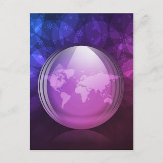 Luminescent snow globe postcard