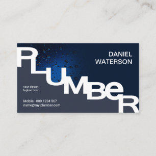 Luminescent Water Drops Leaking Waters Plumber Business Card