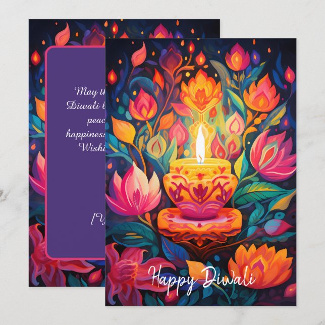 Lumineuse Diwali Splendor carte (Devant / Derrière)
