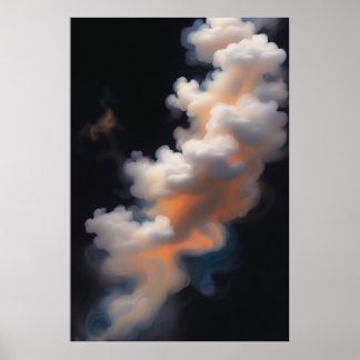 Lumineuse fumée mystique Poster Abstrait moderne