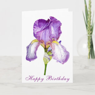 Lumineuse violet Iris Anniversaire Carte pliée