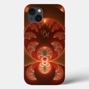Luminous Abstract Modern Fractal Art Initials iPhone 13 Case