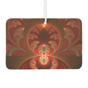Luminous abstract modern orange red Fractal Air Freshener