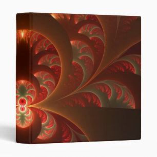 Luminous abstract modern orange red Fractal Binder