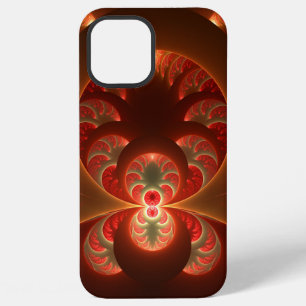 Luminous Abstract Modern Orange Red Fractal iPhone 12 Pro Max Case
