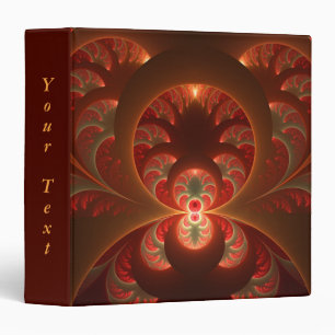 Luminous abstract modern orange red Fractal Text Binder