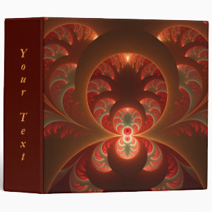 Luminous abstract modern orange red Fractal Text Binder