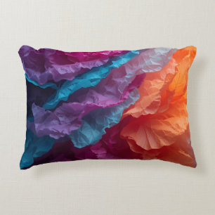 Luminous Abstract Tissue Paper Layers Accent Pillow