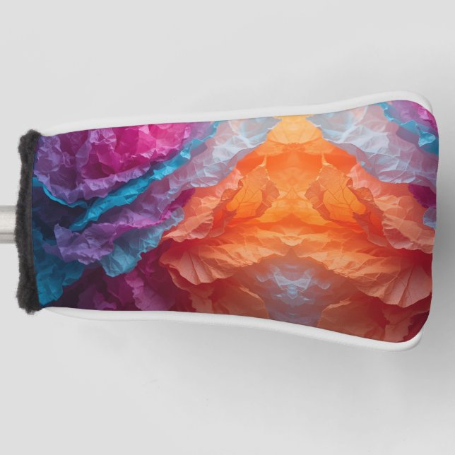 Luminous Abstract Tissue Paper Layers Golf Head Cover (Front)
