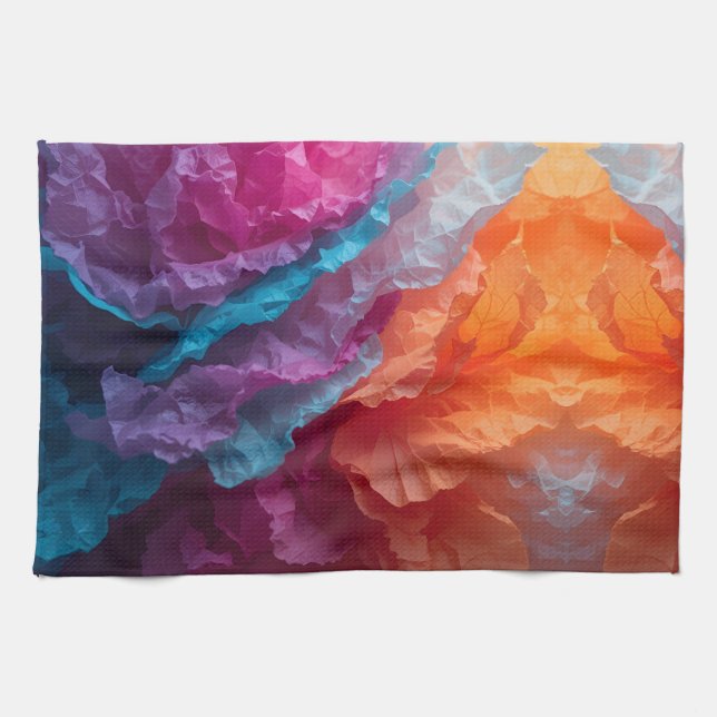 Luminous Abstract Tissue Paper Layers Kitchen Towel (Horizontal)