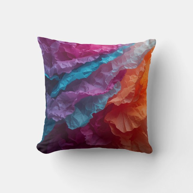 Luminous Abstract Tissue Paper Layers Throw Pillow (Front)