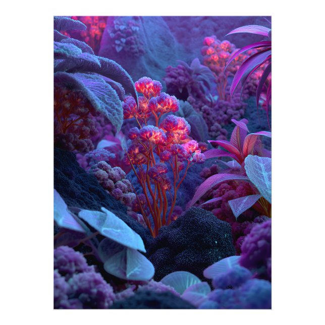 Luminous Alien Flora Rocks Photo Print (Front)