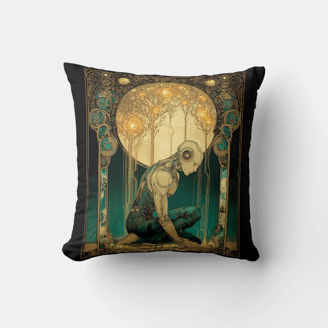 Luminous Ascension Throw Pillow (Front)