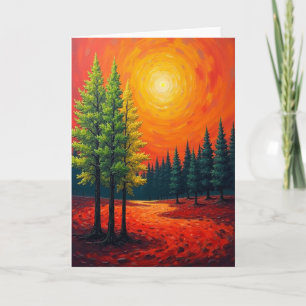 Luminous Birthday Trees Card