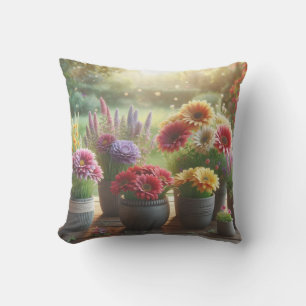 Luminous Bloom Throw Pillow