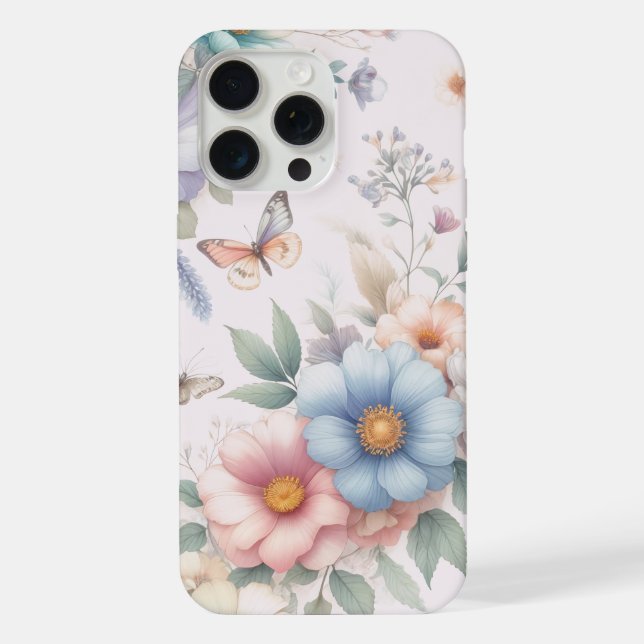 Luminous Blossoms & Butterflies 🌼 iPhone Case (Back)