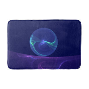 Luminous Blue Purple Dream Abstract Fractal Art Bath Mat