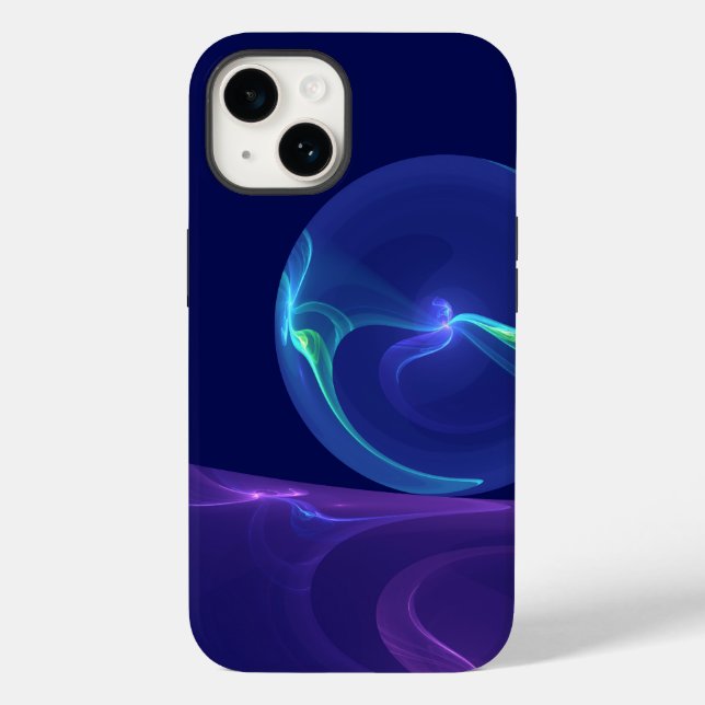 Luminous Blue Purple Dream Abstract Fractal Art Case-Mate iPhone Case (Back)