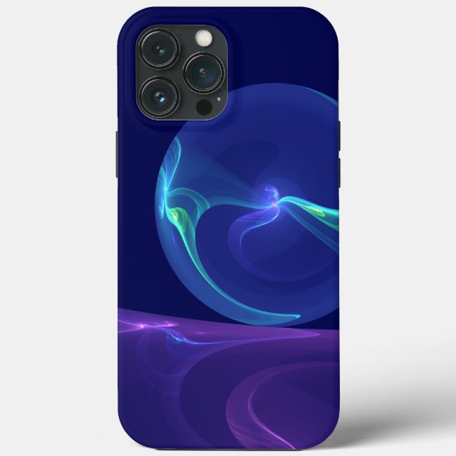 Luminous Blue Purple Dream Abstract Fractal Art Case-Mate iPhone Case (Back)