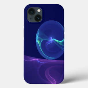 Luminous Blue Purple Dream Abstract Fractal Art iPhone 13 Case