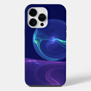 Luminous Blue Purple Dream Abstract Fractal Art iPhone 14 Pro Max Case