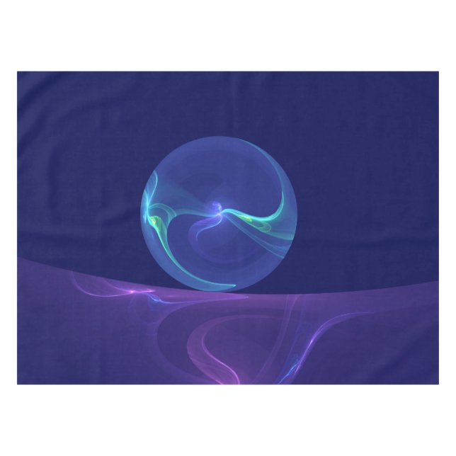 Luminous Blue Purple Dream Abstract Fractal Art Tablecloth (Front (Horizontal))