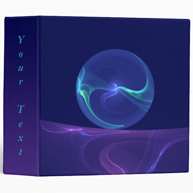 Luminous Blue Purple Dream Abstract Fractal Text Binder (Front/Spine)