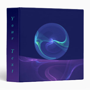 Luminous Blue Purple Dream Abstract Fractal Text Binder