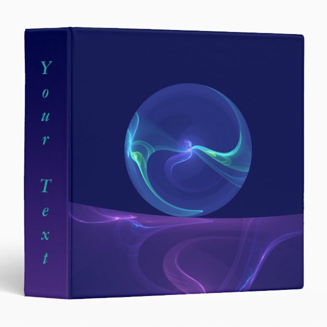 Luminous Blue Purple Dream Abstract Fractal Text Binder (Front/Spine)