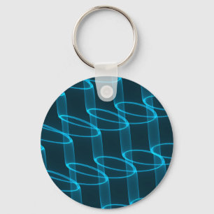 Luminous Blue Wave Pattern Keychain