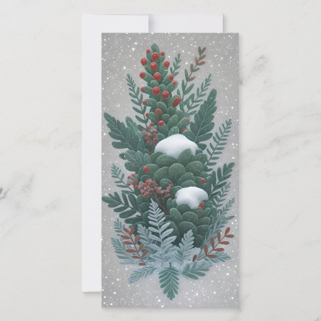 Luminous Botanical Announcement Card | holiday (Front)
