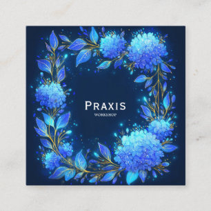 Luminous Botanical Wreath Square Business Card