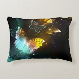 Luminous Butterfly and Night butterflies Accent Pillow