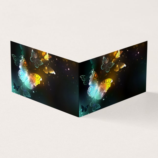 Luminous Butterfly and Night butterflies Business Card (Outside)