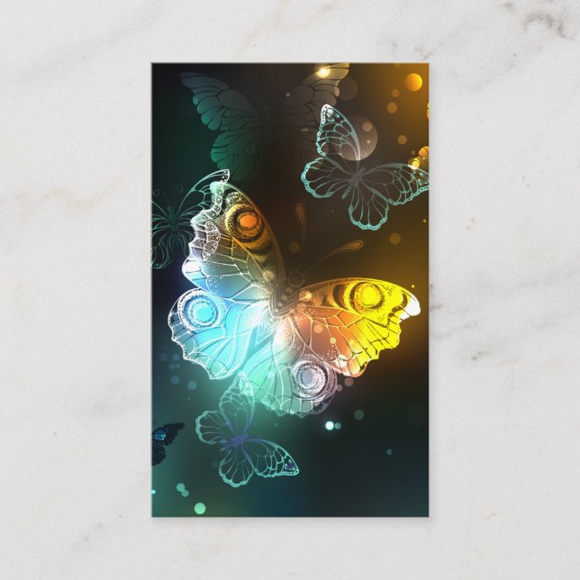 Luminous Butterfly and Night butterflies Business Card (Front)