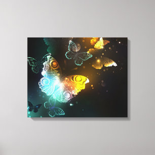 Luminous Butterfly and Night butterflies Canvas Print