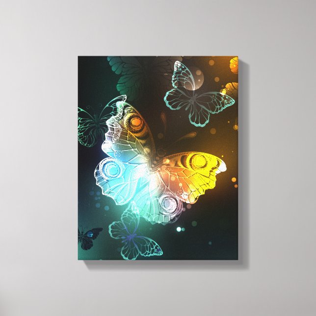 Luminous Butterfly and Night butterflies Canvas Print (Front)