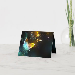 Luminous Butterfly and Night butterflies Card