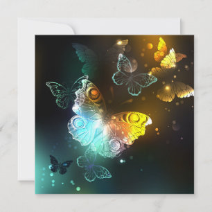 Luminous Butterfly and Night butterflies Card