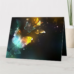 Luminous Butterfly and Night butterflies Card