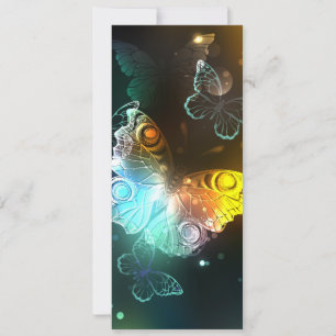 Luminous Butterfly and Night butterflies Card