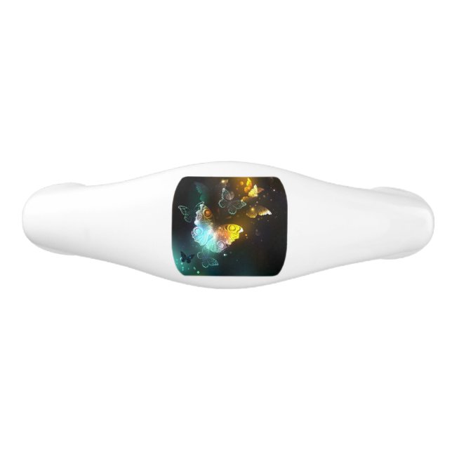 Luminous Butterfly and Night butterflies Ceramic Drawer Pull (Front)