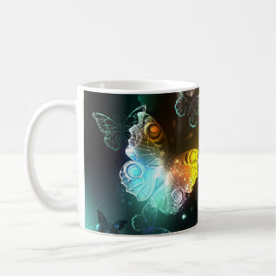 Luminous Butterfly and Night butterflies Coffee Mug