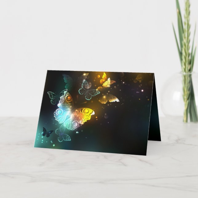 Luminous Butterfly and Night butterflies Invitation (Front)