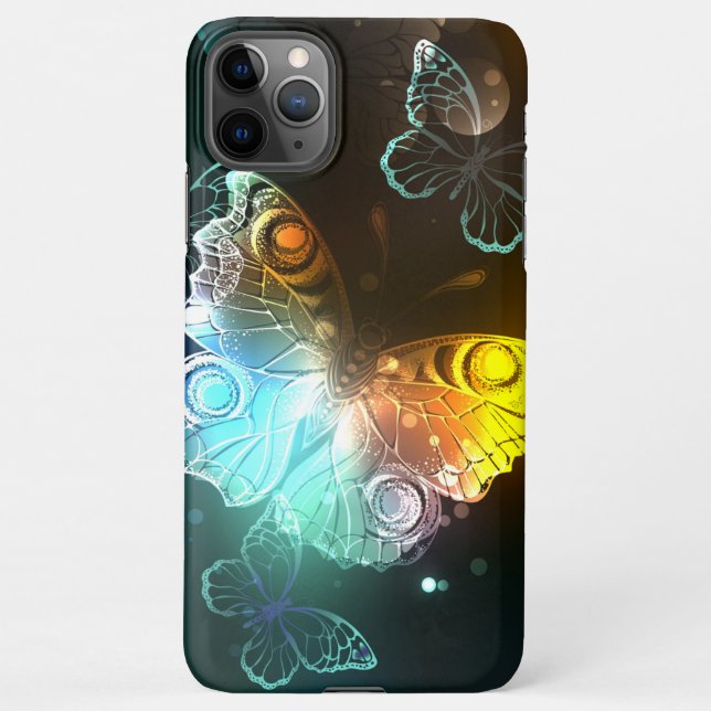 Luminous Butterfly and Night butterflies iPhone Case (Back)