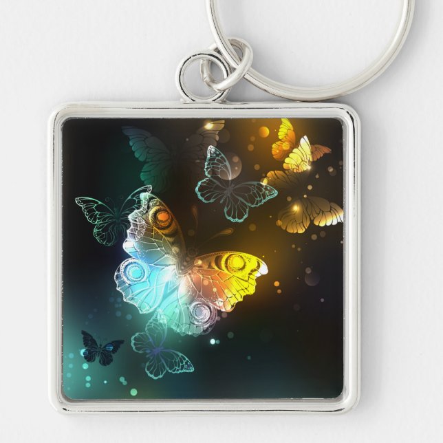 Luminous Butterfly and Night butterflies Keychain (Front)