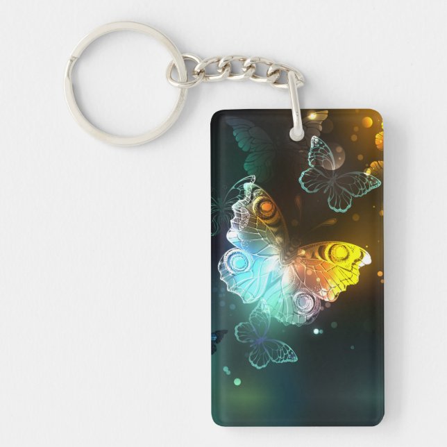 Luminous Butterfly and Night butterflies Keychain (Front)