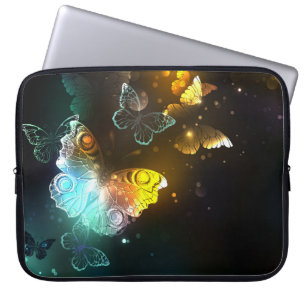 Luminous Butterfly and Night butterflies Laptop Sleeve